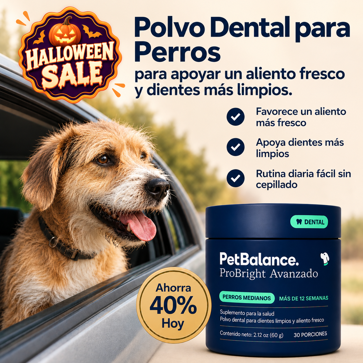Polvo Dental para Perros — Cuidado Diario para un Aliento Fresco