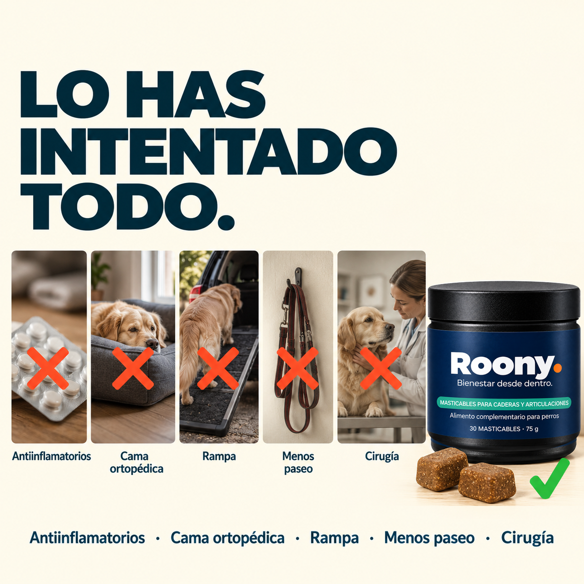 Roony Joint — Masticables para Caderas y Articulaciones