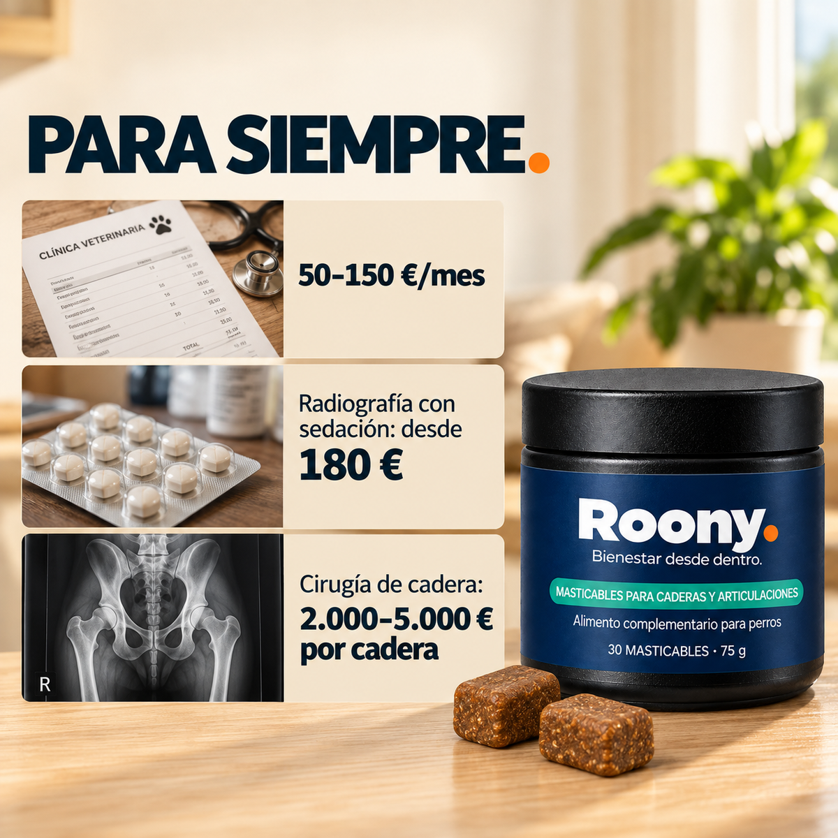Roony Joint — Masticables para Caderas y Articulaciones